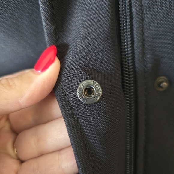 Prada Black Nylon Button Up/Zipper Utility Jacket Shacket Fur Lined Size 6 - Picture 5 of 10